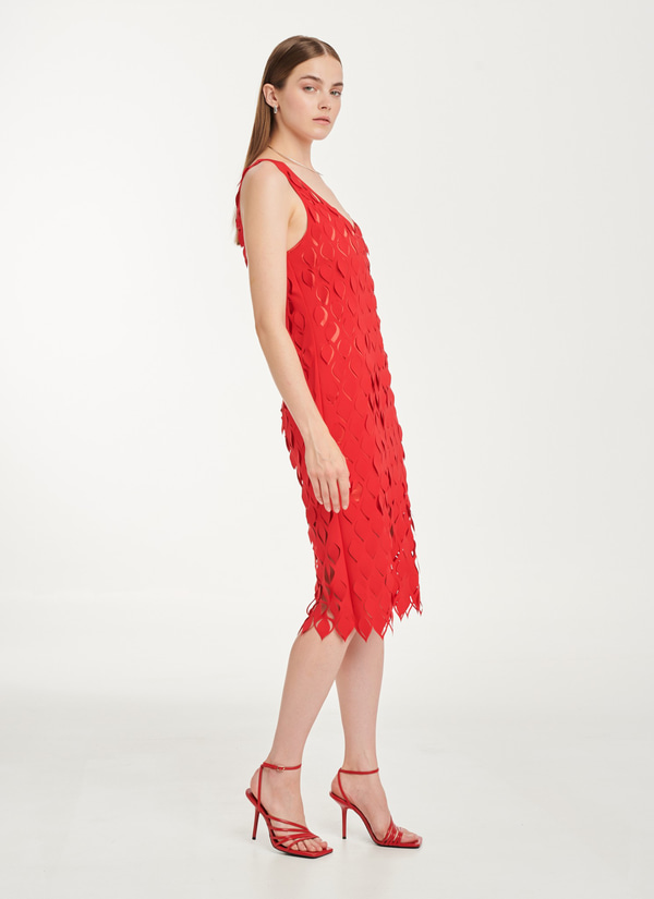 MIDI DRESS CUTCUUTUR - RED