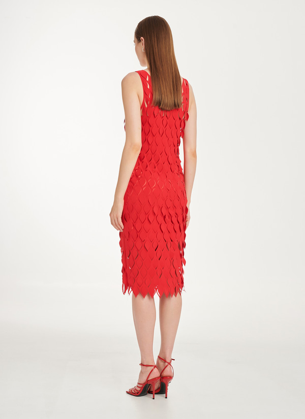 MIDI DRESS CUTCUUTUR - RED