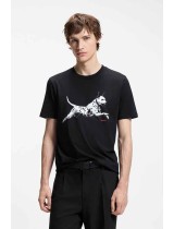 ΜΠΛΟΥΖΑ T-SHIRT HUGO - 001 ΜΑΥΡΟ