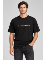 ΜΠΛΟΥΖΑ T-SHIRT HUGO - 001 ΜΑΥΡΟ