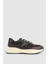 ΠΑΠΟΥΤΣΙΑ KARL LAGERFELD - 444 DARK BROWN LEATHER & TEXTILE