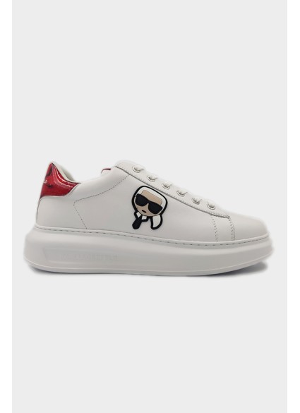 SNEAKERS  KARL LAGERFELD - 01D WHITE LEATHER WHITE/RED